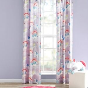 Unicorn Patterned Curtains - Multicolor